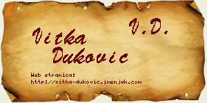 Vitka Duković vizit kartica